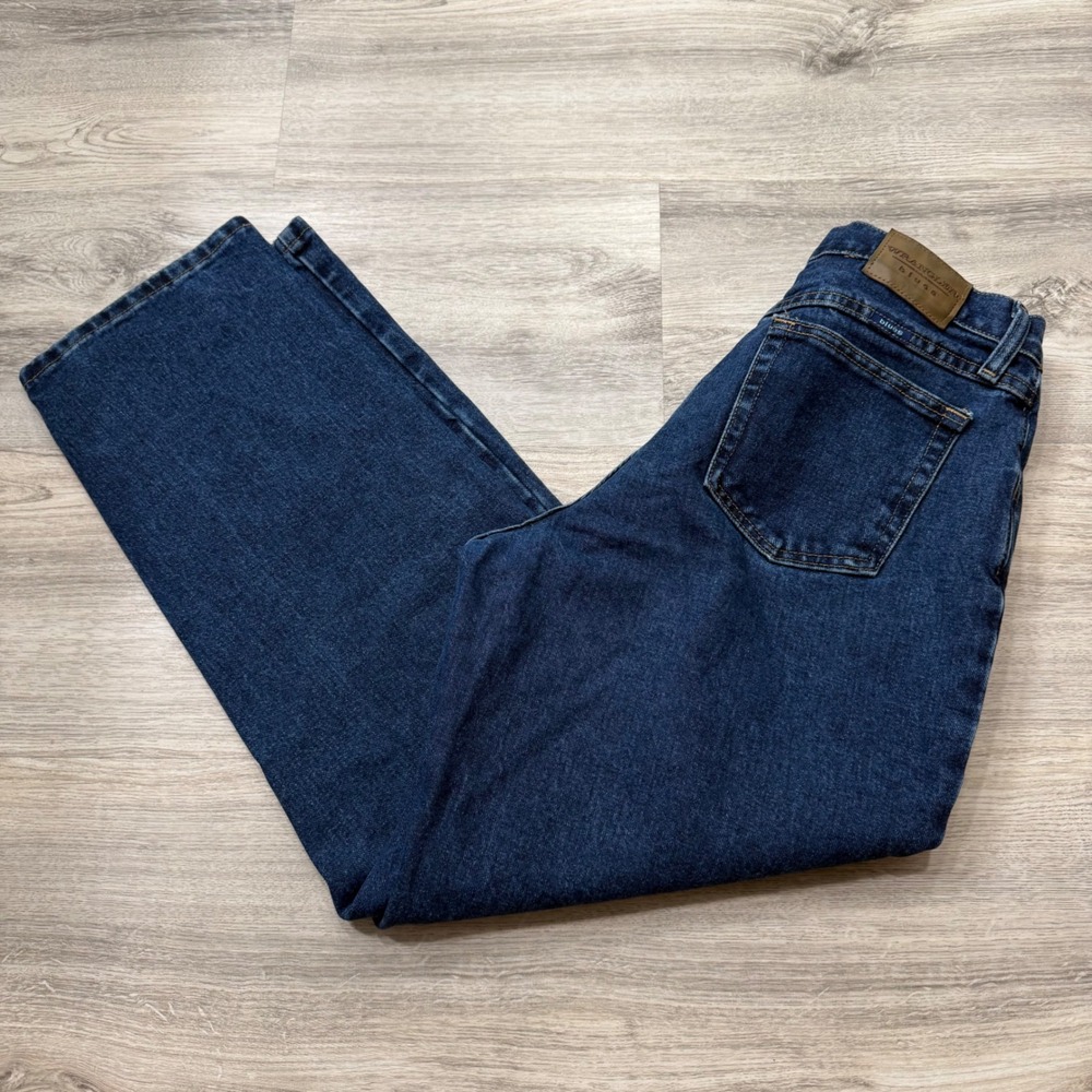 Wrangler‎ Blues High Waisted Straight Leg Jeans Dark Wash Denim Size 10 x 30
